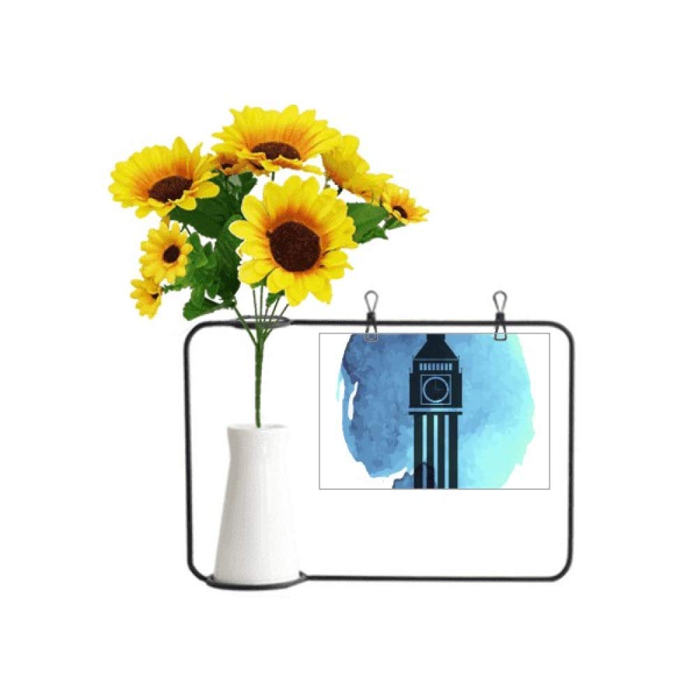 Carte de bénédiction Big Ben et tournesol en bouteille pour déco