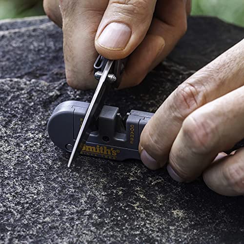 Smith's PP1 Pocket Pal Knife Sharpener Preset Carbide & Ceramic Stone Sharpeners Fold-Out Diamond Coated Rod Outdoor Hunting Knife & Hook Sharpener, Handheld, Compact, Lightweight, Multiuse - Image 6