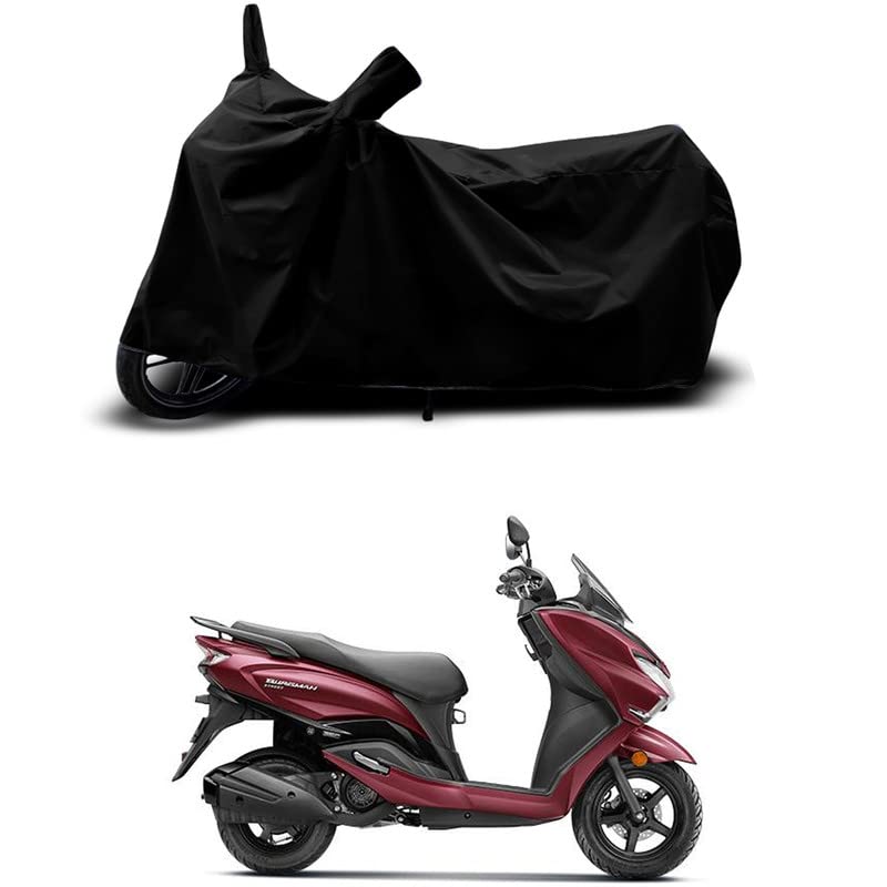 Image of 100% Scratchproof /UV-Rays /Heat Protection /Birds Dropping /Water Resistant /Dust Proof /Waterproof /Bike Scooty Two Wheeler Body Cover Compatible for Suzuki Burgman Street All Varients[Black]