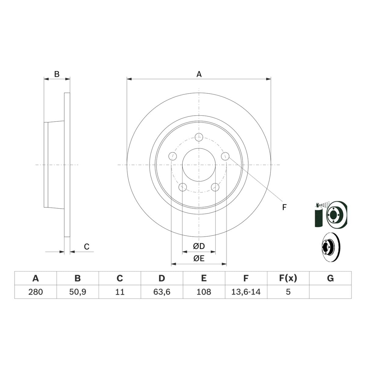 2 x tarcza hamulcowa pełna Ø 2799 mm tylna (0 986 479 762) U.A. FßR Ford tył firmy Bosch (Set0 986 479 762) zestaw tarcz hamulcowych, zestaw tarcz hamulcowych, zestaw tarcz hamulcowych
