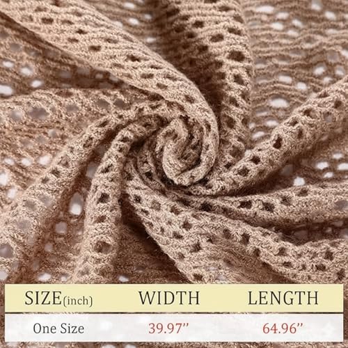 3 Pcs Fringe Shrug Sweaters for Women Shawl Front Warp Cardigan Hollow Out Knitted Shawl Sweaters for Winter, White, Black, Khaki3