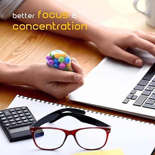 DNA Stress Balls Toys Set for Kids and Adults  3-Pack Stress-Relief DNA Sensory Balls Toy  Clear Silicone Sensory Squeeze Balls for Stress-Relief and Better Focus  Sensory Squishy Stress Balls