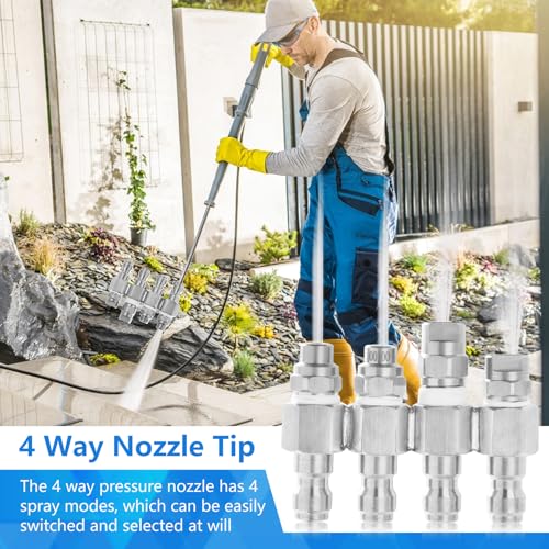 Image of 4 Way Rod Nozzle suitable for 2-3 GPM Rod Pressure Washer Nozzle
