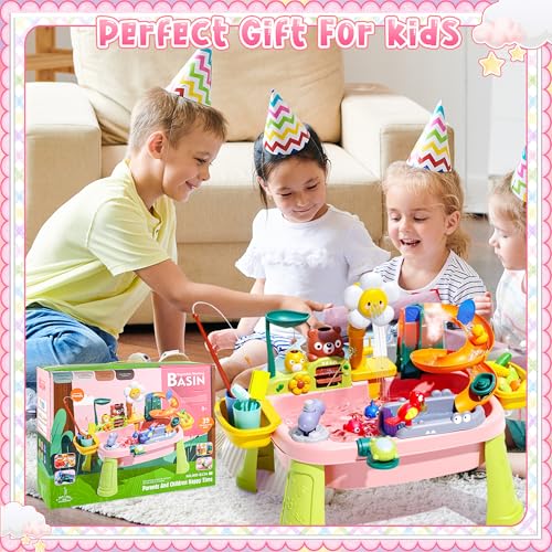 OLHKYN 2026 Upgraded Toddler Sand Water Table Toy with Electric Water Pump, Kids Sand Water with Faucet/Play Food Accessories/Fishing Toy, Kitchen Play Sink Toys for Girl Boy Age 3+ by OLHKYN - Image 7