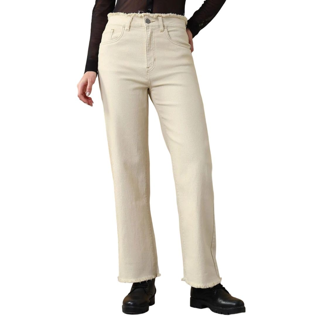 flying machine Women's Straight Fit Jeans| Solid | High Rise | Stretchable | Jeans for Woman-picture-40