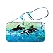 ThinOptics Reading Glasses + Universal Pod Case | Gregory Burns Designer Collection, Dolphin 2, 1.50 Strength