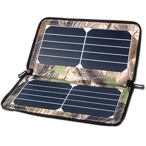 ECEEN 10W Solar Panel Charger, Solar Phone Charger with Unique Zipper Pack Design for iPhone, iPad, iPods, Samsung, Android Smartphones and More