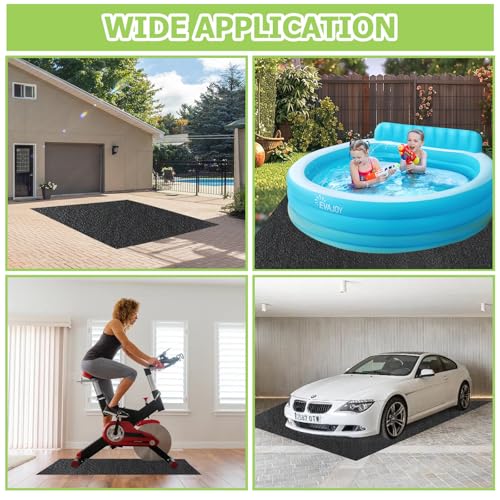 سجادة ارضية سقيفة للتخزين في الهواء الطلق من رانسيج، 6 × 8.2 قدم مقاومة للماء وقابلة للغسل مع ظهر مانع للانزلاق، غطاء ناعم للاثاث والفناء والمرآب والغبار والزيت وسقيفة الادوات، سقيفة التخزين غير