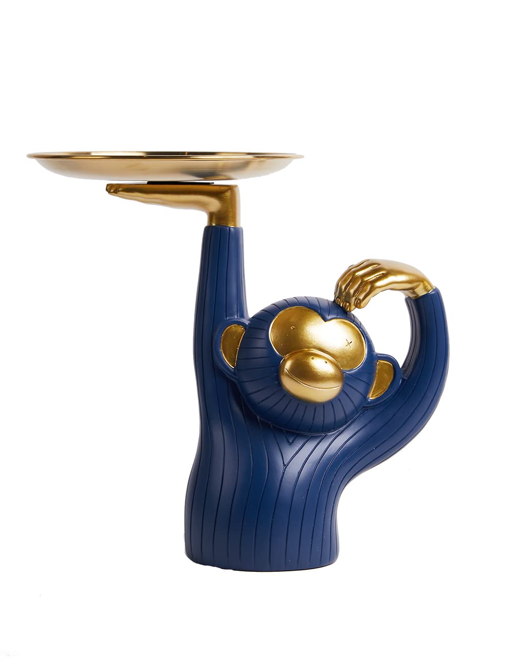 NENBOLEC Plato de Caramelos Dulces Tarro de Galletas Mono Figura Decorativa Modern Escultura Arte Animal Regalo Interior Salon Estatua Resina 25cm