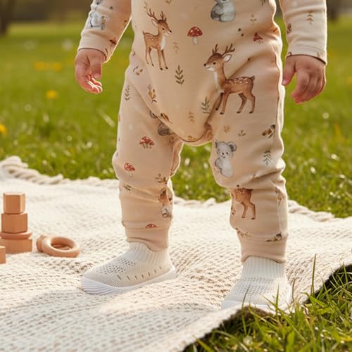 Image of MORENDL Baby Toddler Walking Socks Non-Slip Breathable Unisex Casual Sneakers
