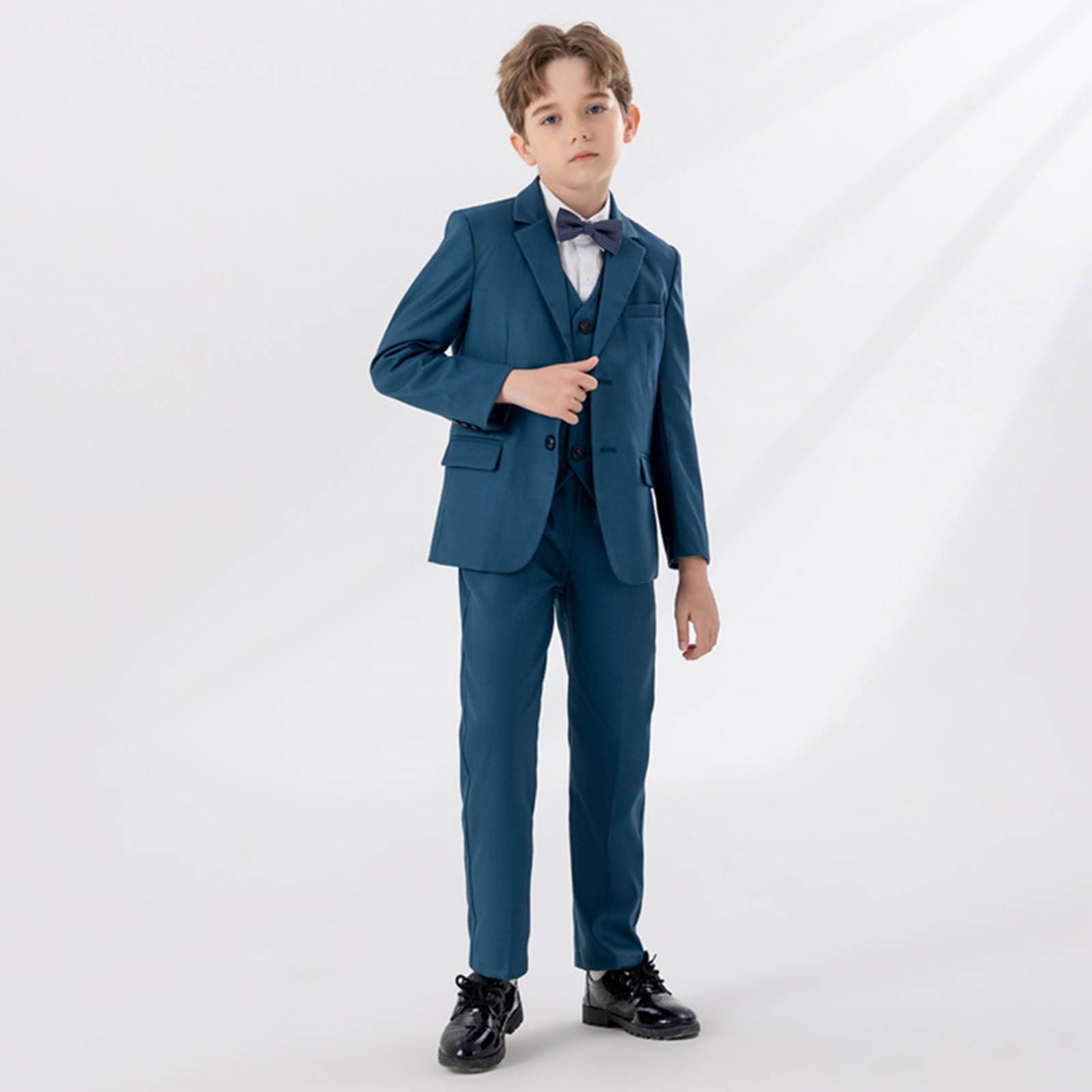 Generisch Kinder Bekleidung Junge Jungen Business Anzüge Mantel 4 Stück Outfit Smoking Set Für Kinder Formelle Anzug Für Jungen Mit Weste Hosen 10 9 (Green, 9-10 Years)
