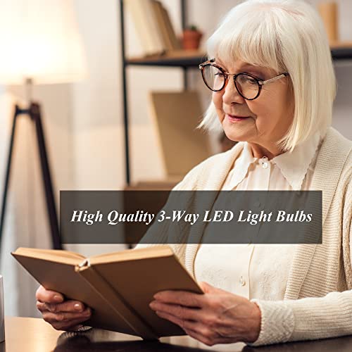 Ameriluck 3-Way Led Light Bulb A19, Multi Wattage 50-75-100W Equivalent, Low-Medium-High Setting, Omni-Directional, 2 Pack Cool White 4000K #TOP6