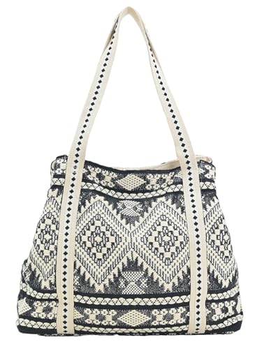 Image of Boho Girl Spacious and Stylish Handbag with Button Closure | Made of Cotton Material | For Daily and Office Use | Ladies Handbag Purse For Daily & Office Use | Double Shoulder Straps