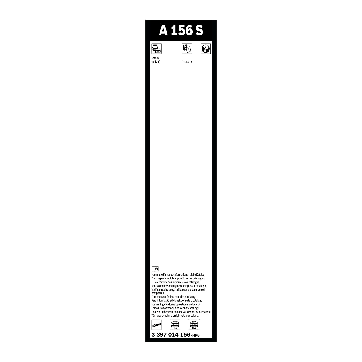 BOSCH Balai d'essuie-glace A156S 3397014156 | Compatible avec: LEXUS NX, SUBARU FORESTER, IMPREZA Schrägheck, XV, TOYOTA C-HR, C-HR VAN