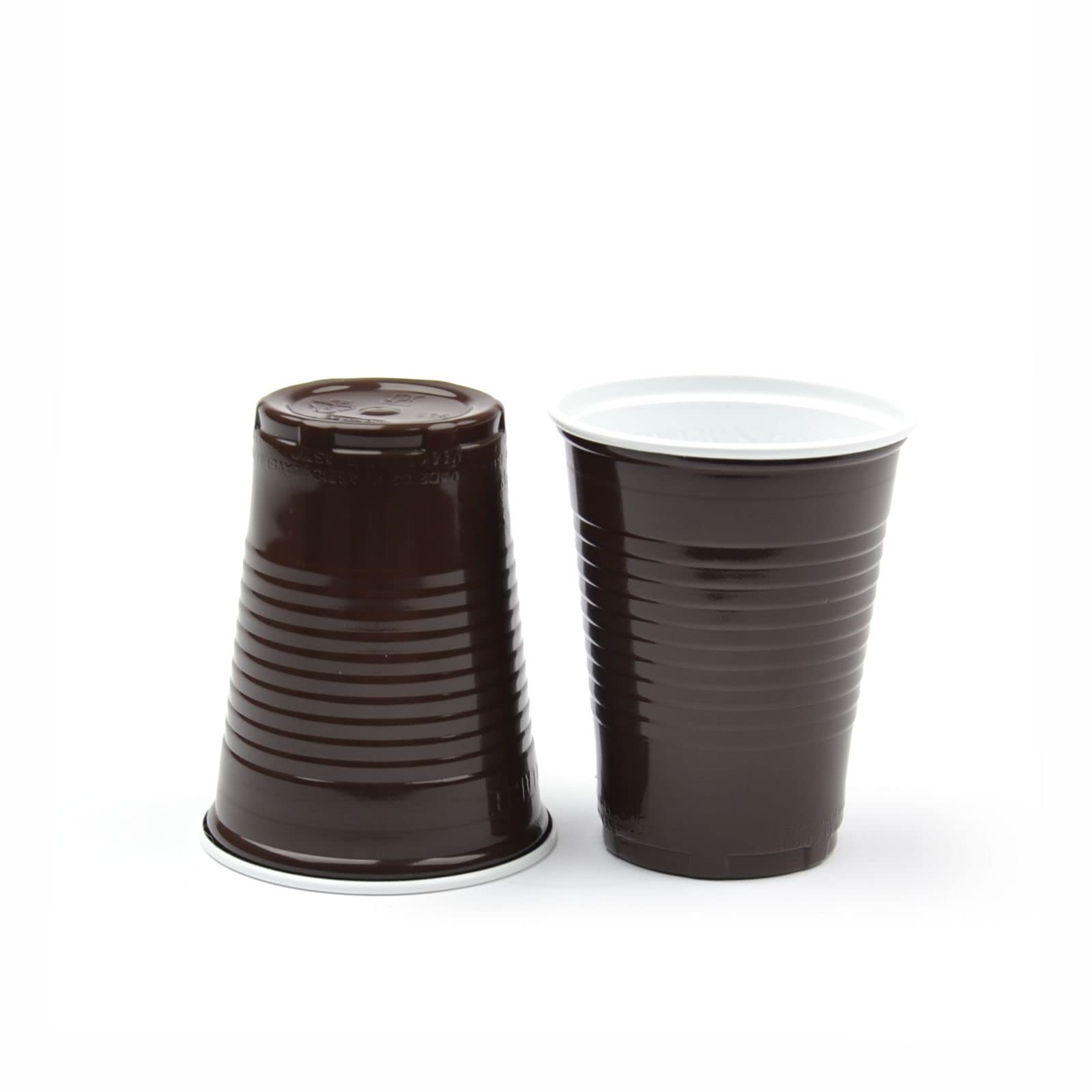PS automatenbeker 180 ml – Polystyreen koffiebeker bruin/wit voor