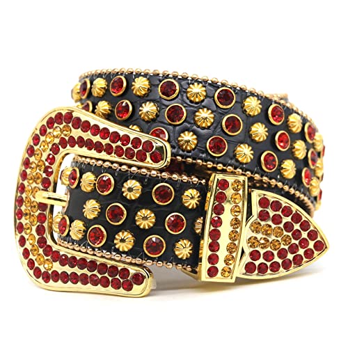 JSEIAJB Belt Rivets Inlaid Rhinestone Men and Women Universal Personality Casual Pants Belt4