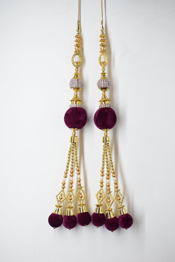 Ethnic At Ease Long Bridal Heavy Latkan Tassel for Lehenga-image-48