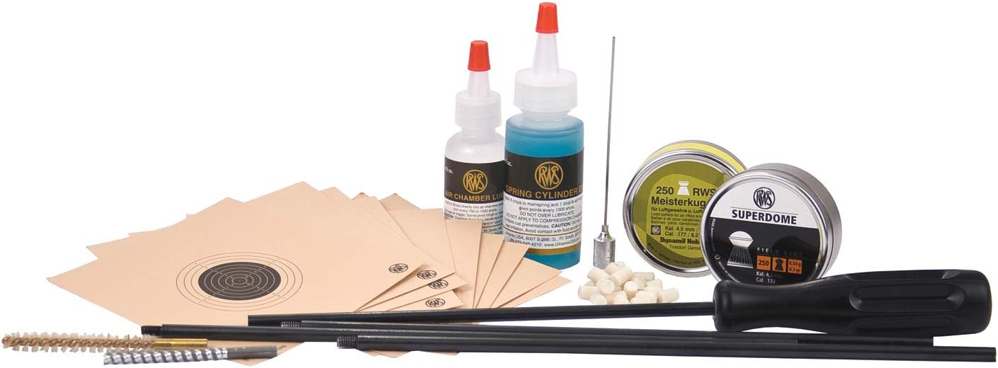 RWS Air Gun Shooter's Kit - Includes 500 RWS Pellets, 25 Cleaning Pellets, Gun Cleaning Kit and Targets