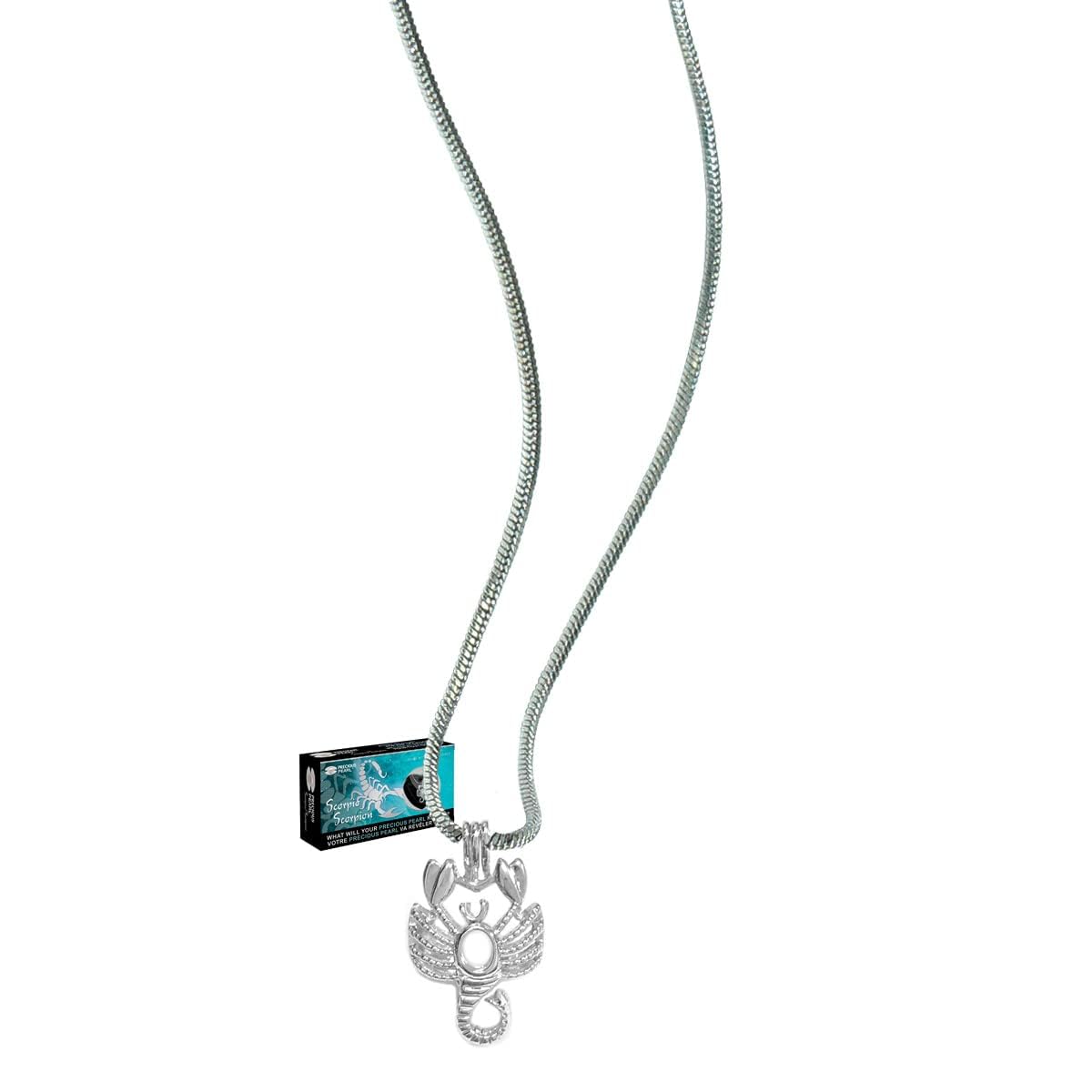 Precious Pearl Scorpio Zodiac Pendant Necklace – Pearl in Oyster Kit with 19.5" Chain & Locket Clasp, Unique Birthday Gift Set