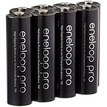 Eneloop Pro AA High Capacity Ni-MH 2550mAh Min. 2450mAh Pre-Charged Rechargeable Battery with Holder Pack of 8