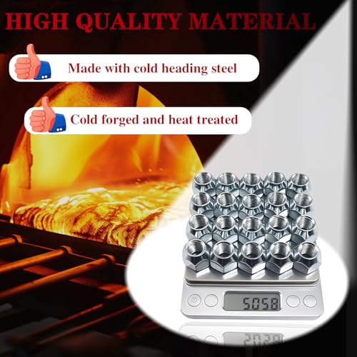 Image of 20Pcs 1 /2''-20 Trailer Hub Lug Nuts, Wheel 509 Lug Nut Axle Hub Tire Lugs Nuts Open End Acorn Nut for Dexter EZ Lube Trailer Camper RV 1 /2 inch Studs, Zinc Plated