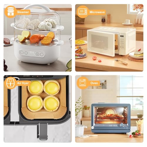 Air Fryer Liners,100Pcs 8.6" Square Air Fryer Parchment Paper Liners for 3 to 8 QT Baskets, Non-Stick & Oil Proof and Food Grade Baking Alternative to Foil for Easy Cleanup by Slysun - Used condition - Image 6