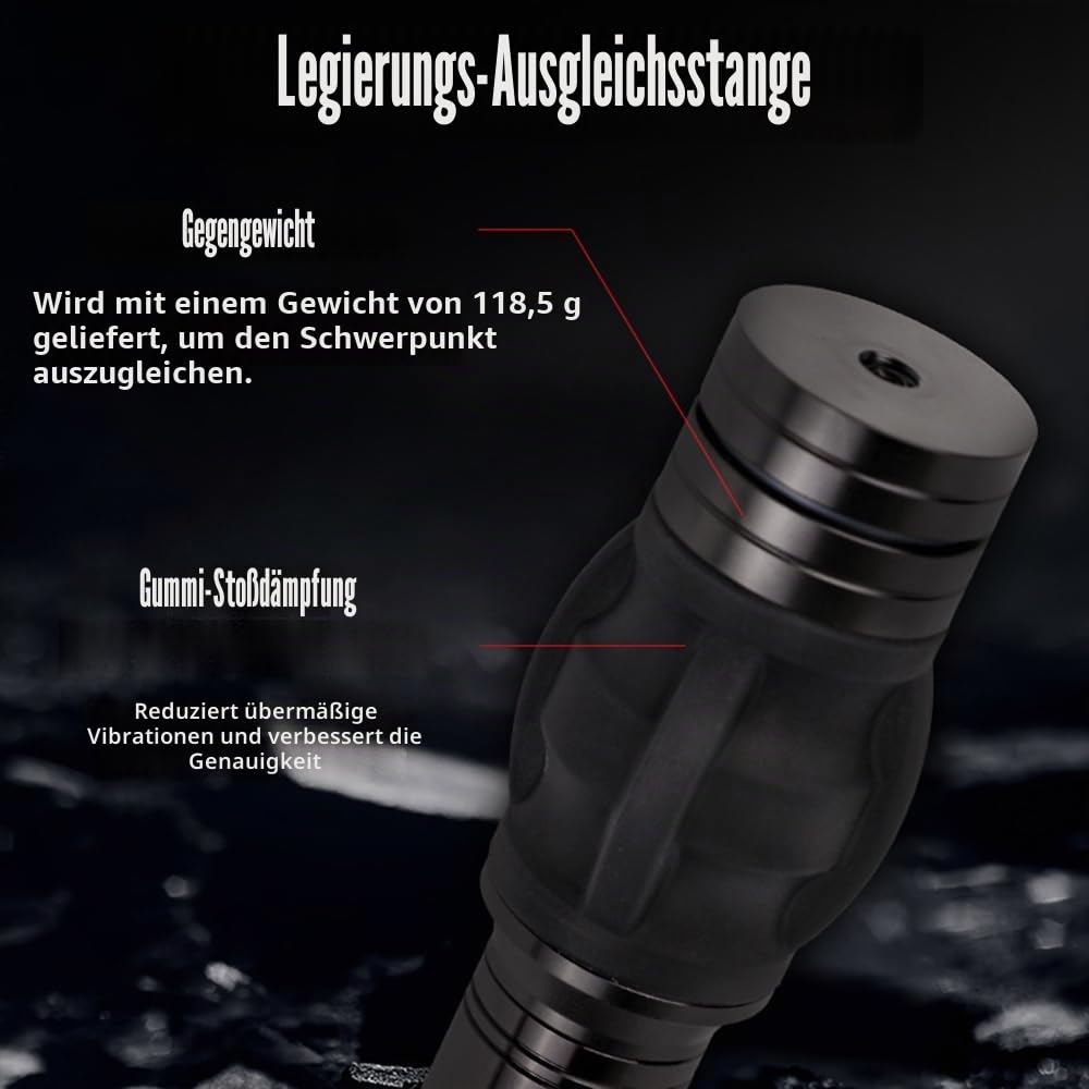 MiOYOOW Bogenschießen Bogenstabilisator, 6"/8" Bogen Stoßdämpfer Stabilisator Bogen Vibration Schock Absorber Dämpfer Stabilisator Compound Bogen Zubehör mit Gegengewicht für Den Jagd Schießsport