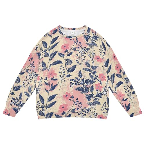 JUNZAN Flowers Orchid Lily Basil Blush Big Girls Hoodie Sweatshirt Long Sleeve Boys Sweat Shirt Athletic 4T