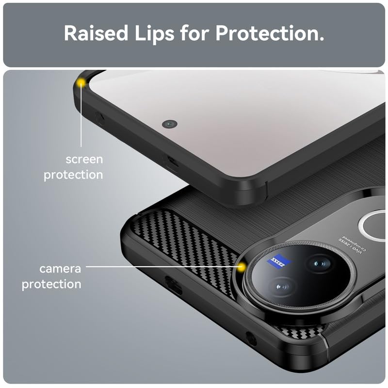 Image of Hybrid Carbon Fiber Back Case for Vivo V50 5G / V50e 5G (Black)