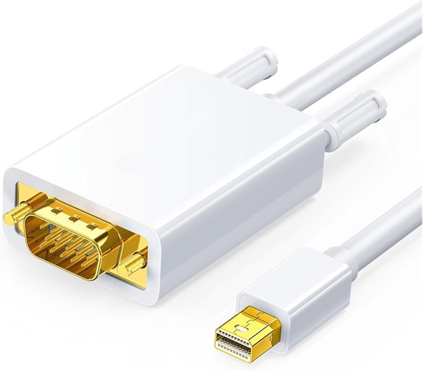 Mini Dp to vga Adapter Cable Thunderbolt Interface Converter Projector Display Screen HD Mini dp, Athens white 1.5 meters