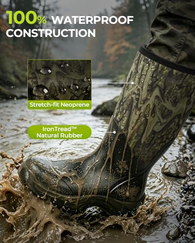 Image of Extremus by KastKing MudRidge Rubber Boots for Men, 100% Waterproof Boots