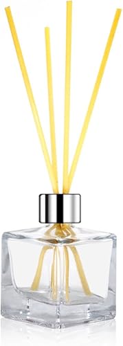 Miniatura 4 de Botellas difusoras de vidrio con tapas plateadas, juego de botellas difusoras recargables de 4-2.5 pulgadas de alto, 1.7 fl oz 1.7 fl oz. Forma