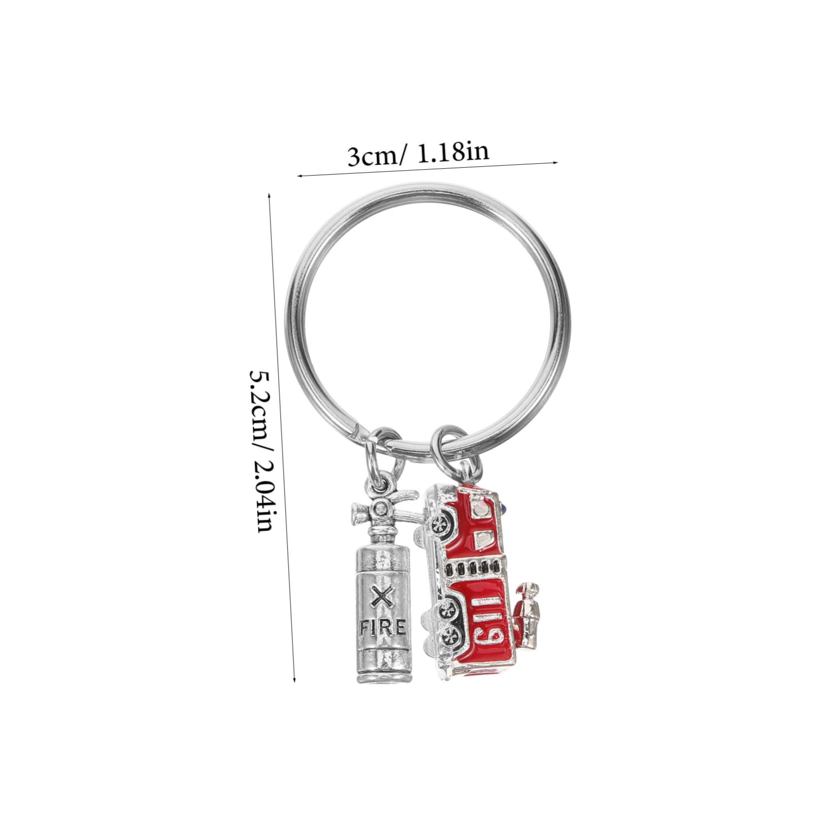 FOMIYES Cute Firefighter Keychain Fireman Keyring Keyring Firefighter Bag Hanging Pendant Decorative Keys Holder