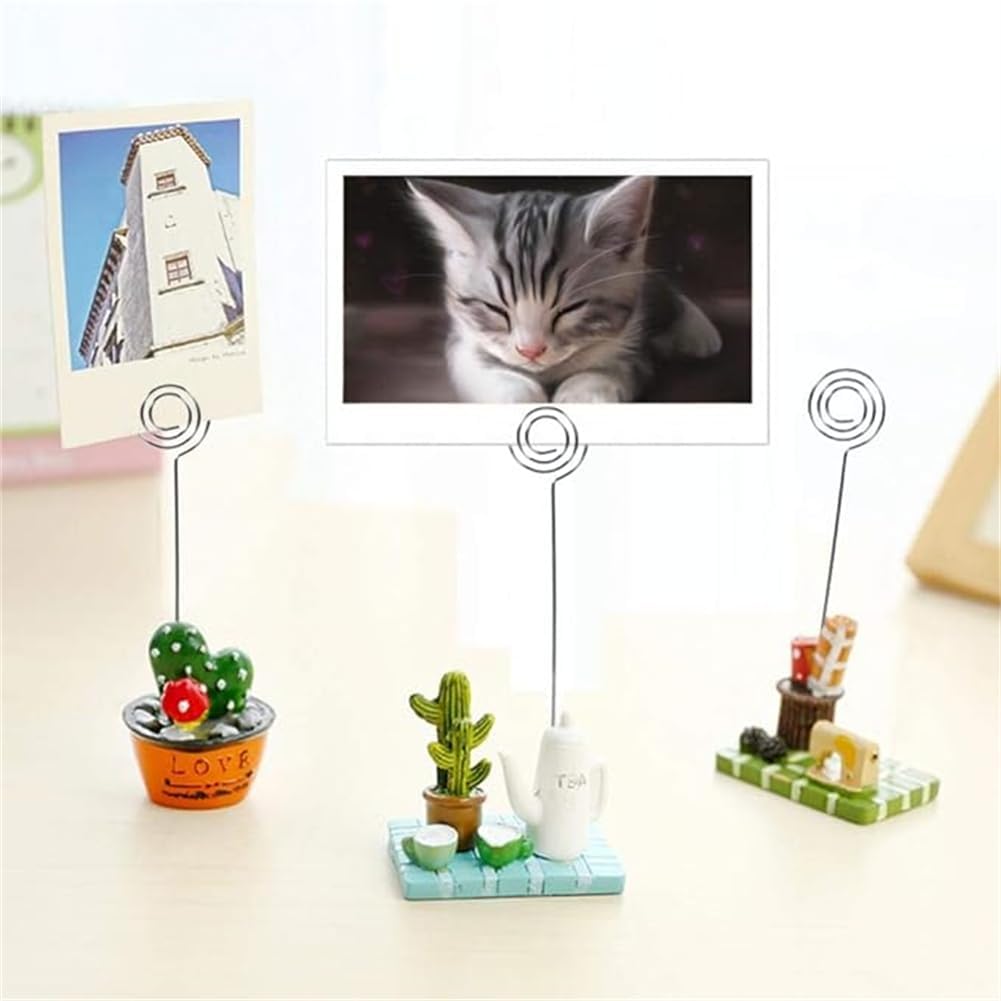 Ring Loop Round Shape Craft Wire Clip Table Card Holders Note Photo Picture Memo Holder for Party Birthday Office DIY Cake Topper Accessories Decoration,20 Pack Silver image 4