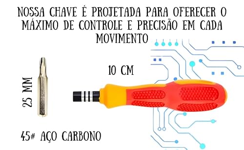 Conjunto de Chaves de Fenda, Precisão, Kit de Ferramentas de Reparo e Manutenção de Eletrônico com 3
