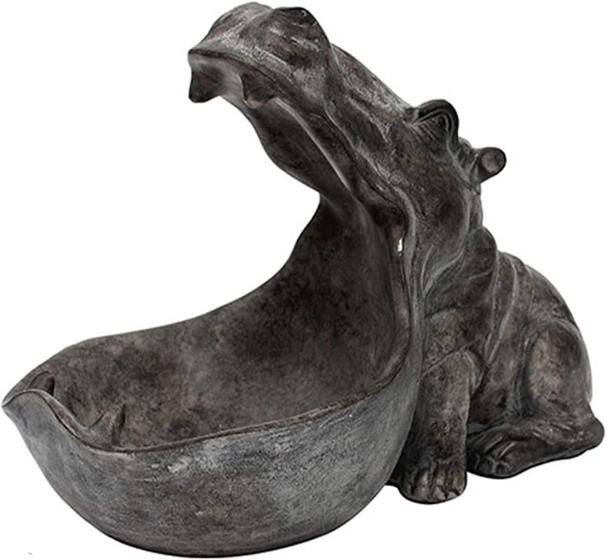 Amazon.co.jp: カバ像樹脂カバ置物彫刻 玄関 収納 小物入れ 鍵置き