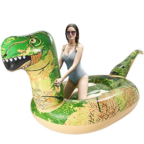 FindUWill Flotadores de piscina de dinosaurio, flotadores inflables gigantes de 118 pulgadas para piscina de bronceado grandes T-Rex flotadores inflables para fiestas para adultos