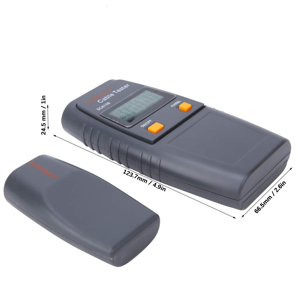 SC6106 Tester kabli sieciowych LAN, baterie AAA 8mA Testowanie linii elektrycznych z wyświetlaczem LCD