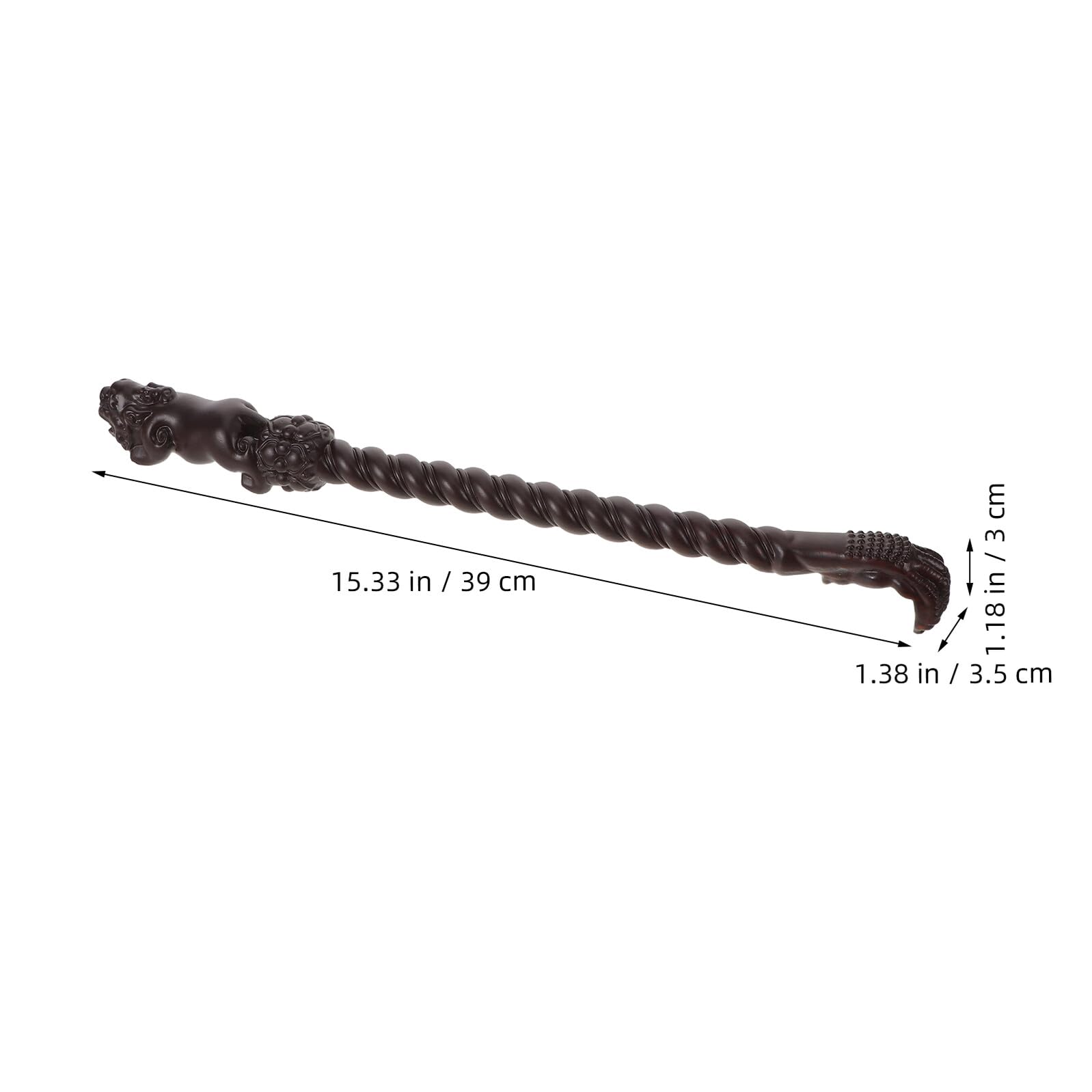 Rascador de Espalda de Mango Largo 38cm de Madera de Sándalo | Forma Tradicional Tallada, Veta Natural y Acabado Decorativo, Uso en Casa Llevar