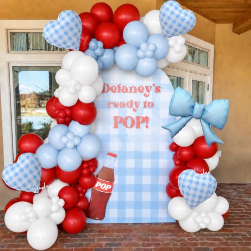 Shes Ready to Pop Balloon Arch Kit, Blue Red White Balloons 160pcs