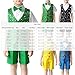 4-15Y Kids Boys Formal Gentleman Outfits 4Pcs Sequin Blazer Vest Dress Shirts and Suit Shorts Sets with Bow Tie Yellow