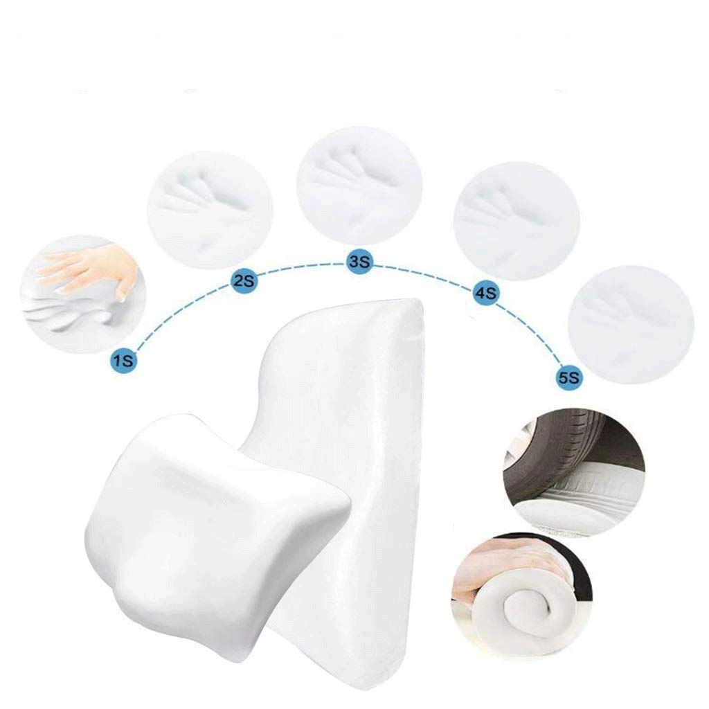 Pillow Maison Voiture Lumbar Voiture appui-tête Support Set Fluff Lombaire Coussin Lombaire Oreiller Retour Taille Pad Taille Voiture Ceinture mémoire Coton(1-Pack)