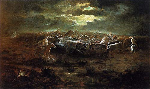 Peinture à l'huile Le dernier combat | Toile nostalgie cowboy de l'ouest américain hand painted
