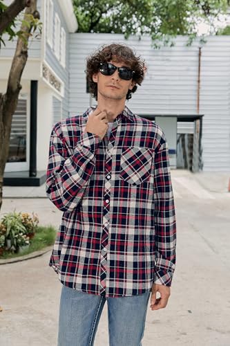 Image of Betusline Boy and Men Button Down Plaid Shirt