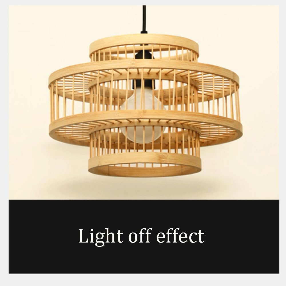 Lámpara Colgante De Bambú Tejido, Estilo Rústico De Granja, Para Techo, Con Cable Ajustable En Altura, Casquillo E27, Luminaria De Estilo Bohemio Japonés Para Isla De Cocina, Barra
