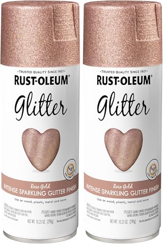 Image of Rust-Oleum 344697 Specialty Glitter Spray Paint, 10.25 Oz, Rose Gold (Pack of 2)
