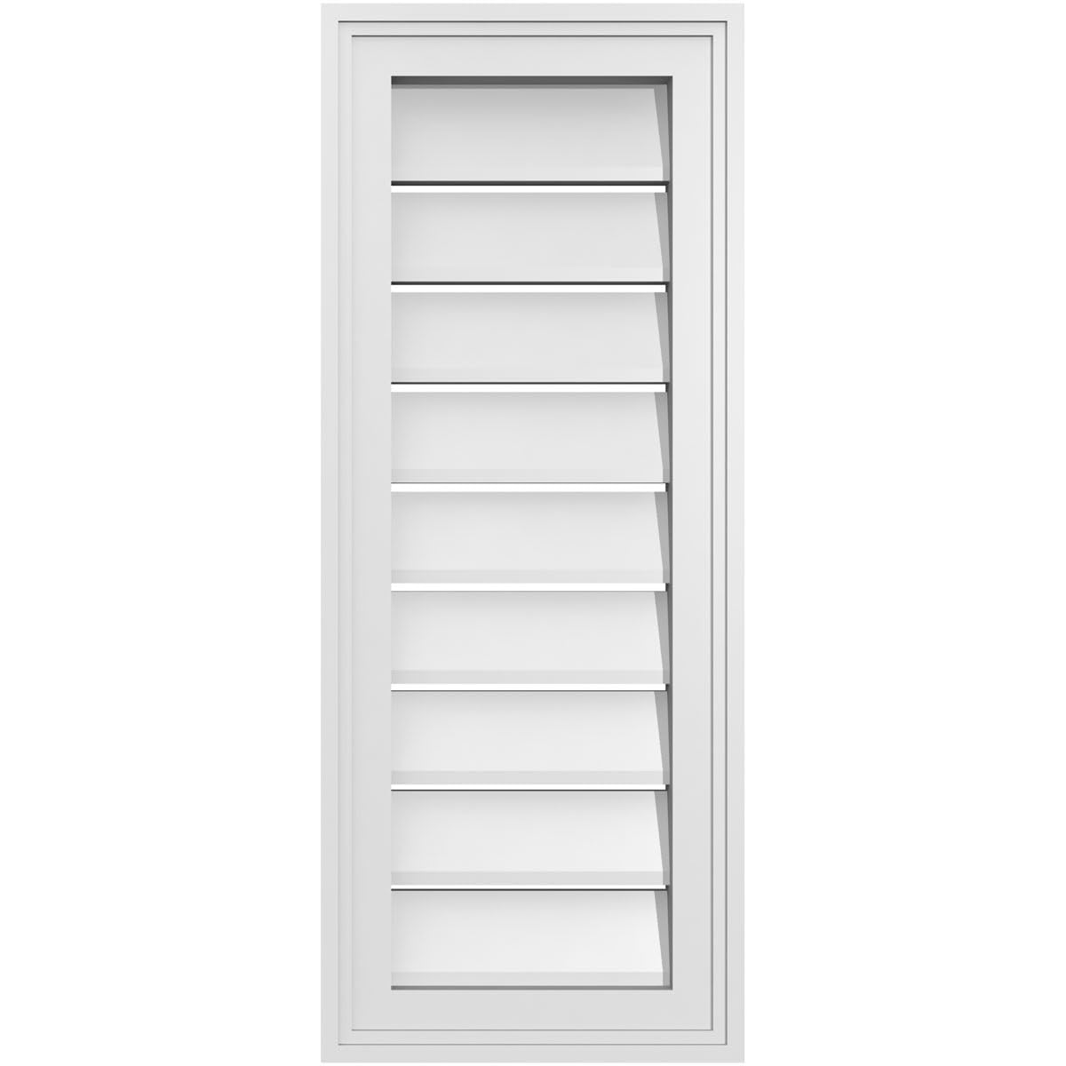 Photo 1 of 12"W x 30"H Rectangle Surface Mount PVC Gable Vent: Functional, w/ 1-1/2" x 2" Brickmould Frame