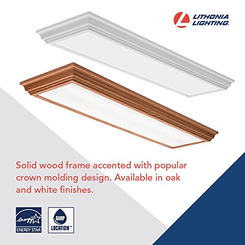 Image of Lithonia Lighting Cambridge 4' LED Kitchen Light Fixture, Cool White, Oak