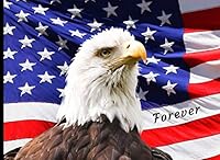 Forever: Funeral Guest Book American Patriot Flag Bald Eagle Condolence Remembrance Memorial Service Registration, In Memoriam Name and Address, Messages Memories Comments, Loving Memory (In Memory) 1796952141 Book Cover
