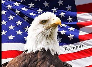 Forever: Funeral Guest Book American Patriot Flag Bald Eagle Condolence Remembrance Memorial Service Registration, In Memoriam Name and Address, Messages Memories Comments, Loving Memory (In Memory)